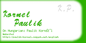 kornel paulik business card